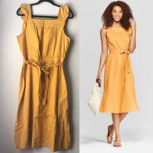 NWT Women's Ruffle Sleeveless Square Neck Midi Dress - Universal Thread